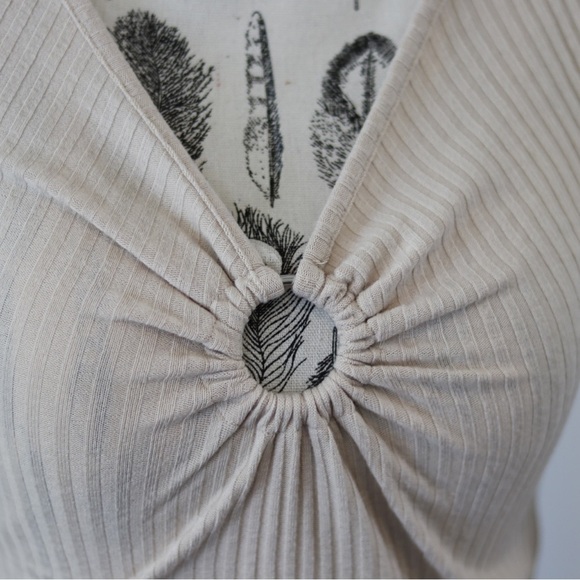2 FOR $30 Beige Topshop long sleeve shirt - Picture 2 of 5